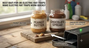 An illustration highlighting the best peanut butter and chocolate spread baits used to make electric rat traps work quickly.