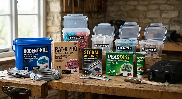 A selection of the best brodifacoum rat poison products available for UK homeowners and pest controllers.