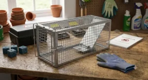 Humane live-catch rat trap box designed for safe non-lethal rodent removal indoors or outdoors