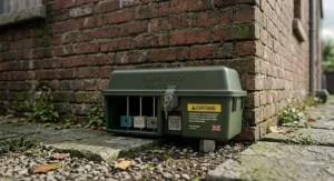 Tamper resistant rat bait station demonstrating high durability and safety features for effective home rodent management.