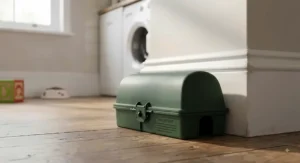 Tamper-resistant enclosed plastic mouse trap suitable for households with children and pets