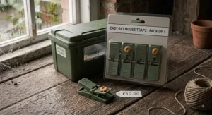 Set of easy-to-bait mouse traps providing budget-friendly rodent control under £20.