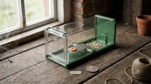 Humane live-catch box mouse trap designed for safe catch and release, priced under £20.