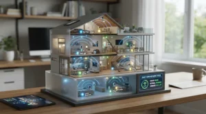 A whole house setup using an electronic mouse deterrent for home across multiple rooms