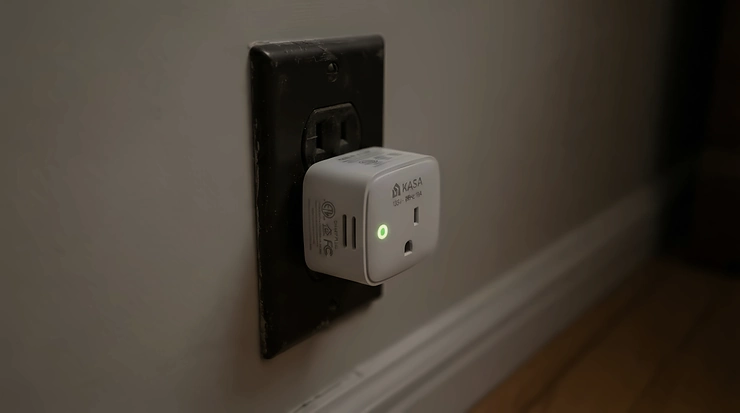 Low energy consumption mouse repellers under £30 plugged in with an indicator light glowing