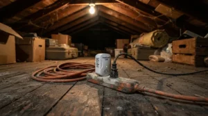 Energy efficient mouse repellers under £30 deployed in a typical residential roof loft