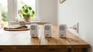 Multipack of cheap mouse repellers under £30 displayed neatly on a wooden table
