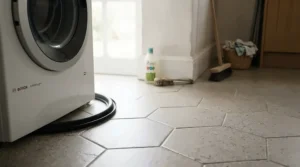 Pet safe mouse bait stations placed in a busy utility room to prevent accidental poisoning risks.