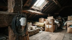 An attic installation showing how mouse repellers work in ultrasonic vs electronic mouse repellents setups