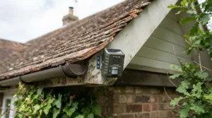 A wireless mouse repellent for loft eaves keeping pests away from roof ventilation gaps.